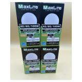 4 Pack LED Light Bulbs MAXLITE 3 way 40w. 60w and