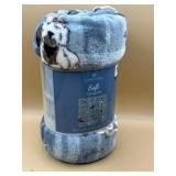 Comfort Bay dog themed fleece throw