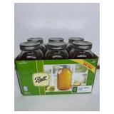 Ball 6 Count Wide Mouth 64 oz Mason Jars with