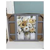 Framed Art Window Pane With Yellow Flowersï¿½21ï¿½27