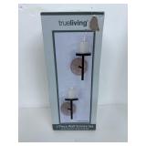 True Living 2 Piece Wall Scone Candle  Set New