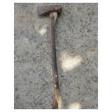 Axe with wooden handle