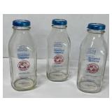 Three, quart size, Homestead Creamery milk jars