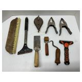 Clamps, straight line chalk line and other