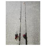 Zebco 404 spincast fishing reel and rod, with