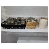 Rae Dunn cookie jar with miscellaneous canning