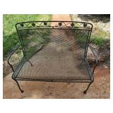 Two person wrought iron garden bench