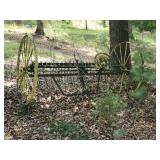 antique horse-drawn hay rake (heavy bring help to