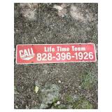 metal advertising sign