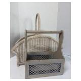 Wicker Magazine Rack with Carry Box