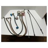 Vintage hvac manifold gauge set, refrigerant