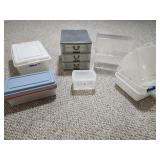 Multiple small storage and organizers