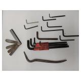assorted L-shaped Allen hex keys vintage feeler