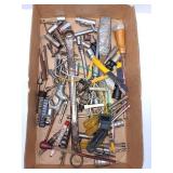 Assortment of tools, sockets and drill bits