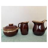 Vintage USA Brown Drip Creamers and Sugar Bowl