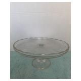 Jeanette Glass Harp Pedestal Cake Plate