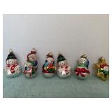 Thomas Pacconi 6 Snowmen Christmas Ornaments