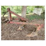 vintage two-bottom moldboard plow tractor