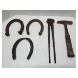 antique, rustic iron horseshoes, farrier