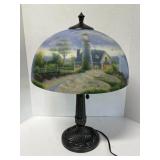 Thomas Kinkade, painted table lamp