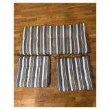 Three Stipe Blue white Patio CushionsSome signs