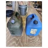Two large plastic kerosene gas cans