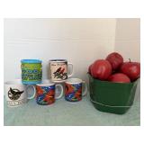 Basket of Apples and Coffee Mugs