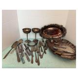 Silverplate Platters Serving wine Goblets