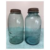 Vintage Ball 1/2 Gallon Blue Jars with Zinc Lids