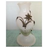 Hurricane Boudoir  Table Lamp Milkglass and