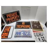 Metal signs, license plate and Sticker lettering