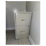 vintage two-drawer metal filing cabinet