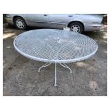 vintage large white wrought iron patio table