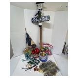 Christmas lot, ribbon, bow, magnets, wooden let