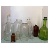 Assorted Color Clear Bottles