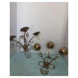 Pair of Gold Tone Metal Sconces