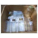 Six Vintage large glass canning Jars
