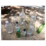 Assortment of Vintage glass bottles and glass jug