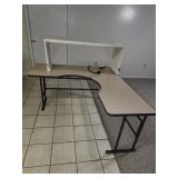 L-shaped corner desk with outlet attachment