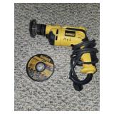 DEWALT corded drill with sander attachment