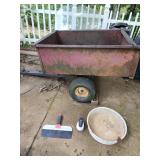 pull-behind utility cart with miscellaneous tools