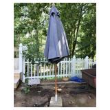 Patio umbrella with homemade cement block