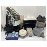 Desk organizers. Paper clips, dividers etc