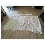 Ruffled country curtains 64ï¿½L white, needs