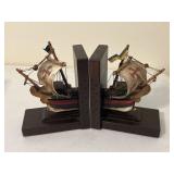 Cool! Vintage wooden ship bookends