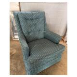 Swivel Green Upholstered Chair