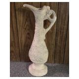 Large Plaster Vase with Handle.  Very Ornate!