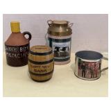 Cool Lot!  Miniature Milk Can with Cows,l, sheep