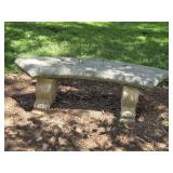 Curved Concrete Bench (side yard)