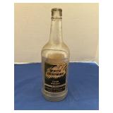 Vintage glass bottle of white, lightning, corn